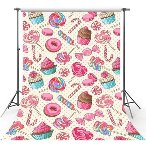 Avezano Baby Shower Birthday Backdrops Donut Cake Candy Pink Photography Backgrounds Photo Studio Photozone Photocall Decor Prop