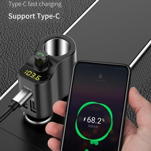 Dual USB LED digital display 3.1A over-temperature protection Type-C car charger автомобильная зарядка вольтметр для авто