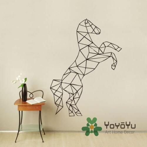 Eco-friendly Stand Horse Geometric Wall Decal For Living Room Animal Art Sticker Home Decor Bedroom DIY for kids rooms NY-107