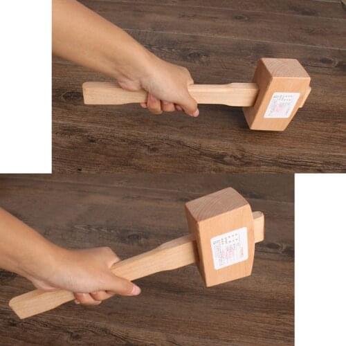 Quality Solid Beech Hammer Carpenter Wood Carving Mallet Smooth Surface Leathercraft and Woodworking Tool Hammer Handle