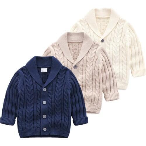 Boys Cardigan Sweater Fashion Children Coat Casual Autumn Winter Baby School Outfits Kids Sweater Infant Clothes Outerwear 0-24M