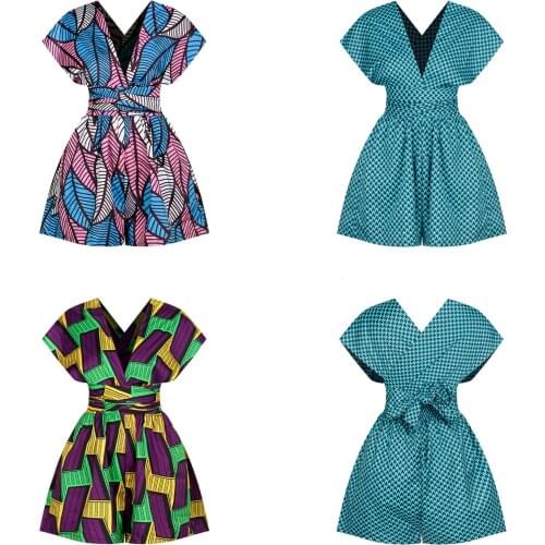 Fashion Boho Rompers Women Vintage Stylish Print Belted Jumpsuits Summer Vacation Travel Casual Outfit Streetwear Women Clothes