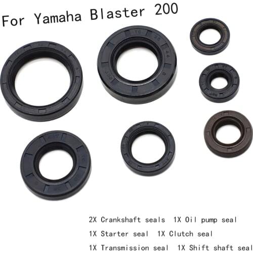 For Yamaha Blaster 200 YFS200 1988-2006 Engine Crank 7 Pieces Oil Seal Kit Shift Pump Starter Transmission Motorcycle Scooter