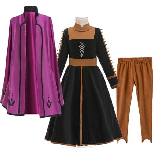 Anna Costume Girls Elsa 2 Cosplay Christmas Dress Kids Party Birthday Ball Gown Elsa Anna Dress Princess for Girl Fancy Clothes