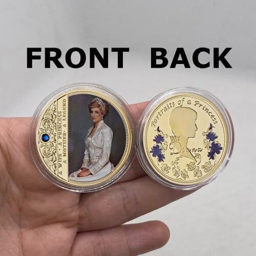 Beautiful British Diana Princess Rose With Diamond Last Rose Professional Commemorative Token Collectible Coin