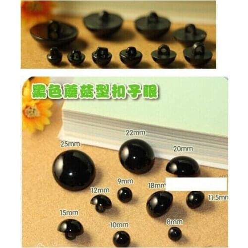 Round Black Eyesball with holder Plastic Eyes For Toy DIY Doll accessories Toy Leg Eyes 9mm -30mm Free shipping