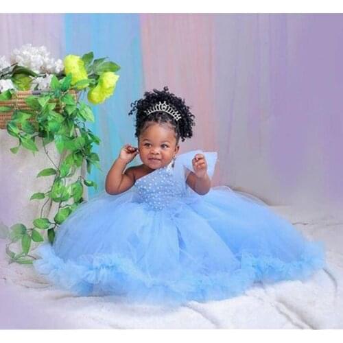 Cute Little Princess Birthday Party Dress Kids Clothes Pretty Formal Gowns Puffy Tulle Pageant Dress