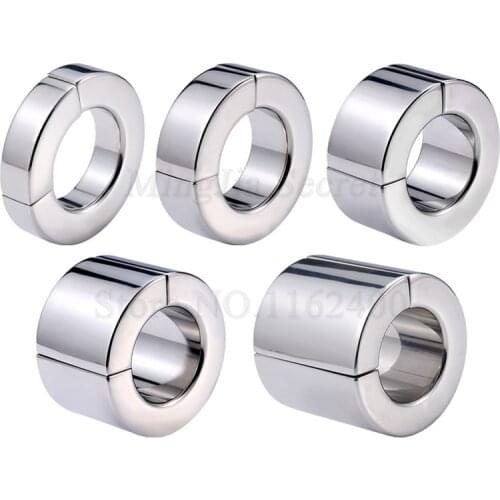 Sex Shop New Magnetic Stainless Steel Scrotum Ring Pendant Stretchers Testis Ball Penis Rings Cockring Adult Sex Toys for Man