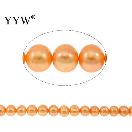 Orange 10-11mm Cultured Potato Freshwater Pearl Beads Natural Pearl Beads For Diy Elegant Necklace Bracelet Jewelry Making