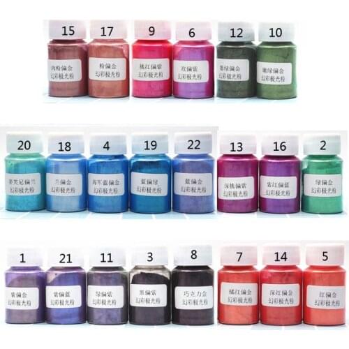 U90E 10g Aurora Pearl Pigment Powder Mica Pearlescent Colorants Resin Dye Jewelry Making