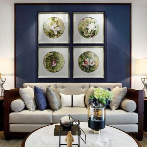 Traditional Chinese Posters And Prints Wall Art Canvas Painting Ink Lotus Pictures For Living Room Wall Decoration Frameless