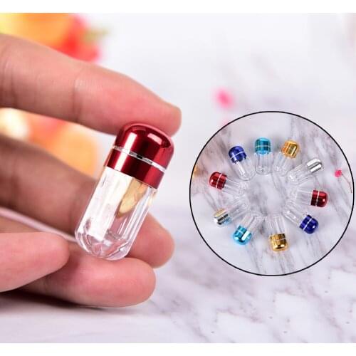 Portable Mini Empty Gelatin Capsules Transparent Gel Caps WaterProof Plastic Box Bottle Case Holder Pill Case