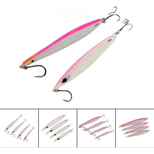 1pcs/pack luminous jig 40g 60g 80g 100g bait night fishing glowing lead jig plate metal lure bait far shot long casting hardlure
