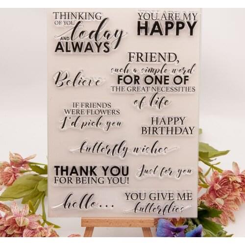 KLJUYP Thinking Of You Clear Stamps Scrapbook Paper Craft Clear stamp scrapbooking08171