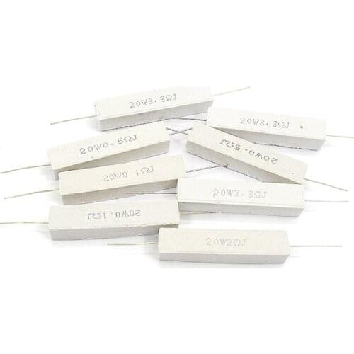 10pcs 10W 5% Cement Resistor Power Resistance 0.1 ~ 10K 0.1R 0.5R 10R 50R 0.22 0.33 0.5 1 2 5 8 10 15 20 25 30 100 1K 2K 3K ohm