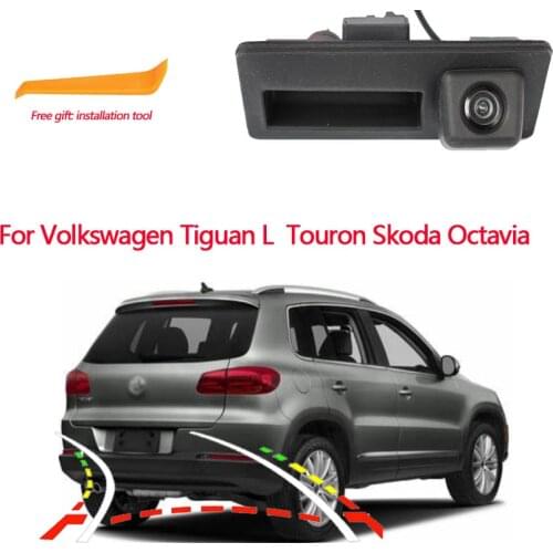 Car rear view camera handle luggage compartment For Volkswagen VW Tiguan L Touron Skoda Octavia Reversing HD image waterproof