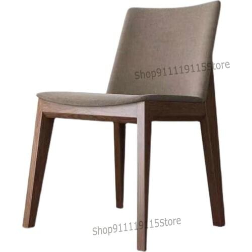 Nordic Solid Wood Cloth Dining Chair Family Leisure Balcony Manicure Shop Coffee Shop Milk Tea Shop Hotel Conference Soft Chair