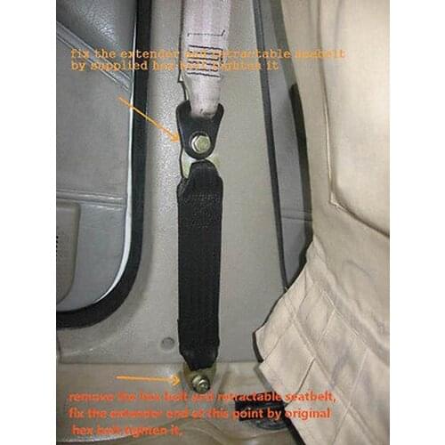 Seat Belt Extender / Extension Universal Add Length 450mm (17inch) Black Color 7-12 Days Arrive USA/AU/UK