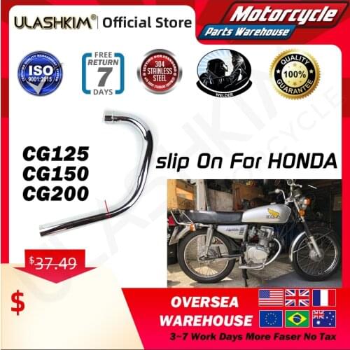 Motorcycle Exhaust Full System Muffler Contact Pipe Slip-On For Honda CG125 CG150 CG200 CG 125 150 200