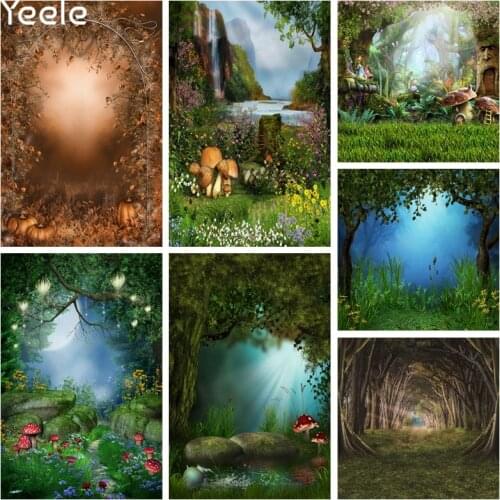Yeele Grass Green Backdrop Mysterious Forest Background Wonderland Photography Personalized Photocall Background Photo Studio