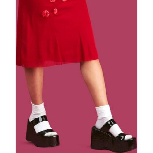 New Fashion Shoes Women High Platform Black Gothic Cosplay Comfortable Wedges Heels Sandal Slippers Summer Outdoor Slides