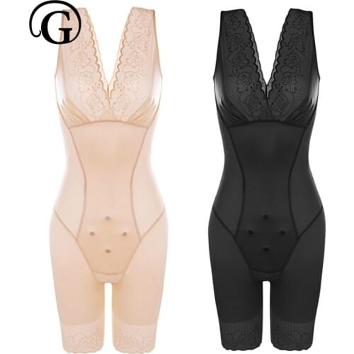 PRAYGER New Open Butt Women Slimming Body Corset Lift Up Bras Bodysuits Control Waist Shapewear Lift Buttock Shapers