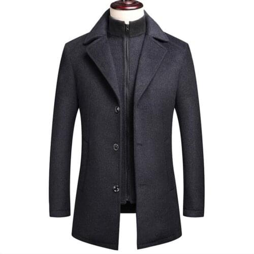 Winter Men Wool Jacket Slim Fit Thick Warm Coat With Adjustable Vest Male Woolen Jackets Mens Brand Clothing Business coats
