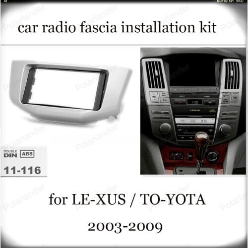 1-DIN car radio fascia installation kit for TO-YOTA Ha-rrier year 03-09 for LE-XUS RX-300 year 03-09 Silver CD modified box