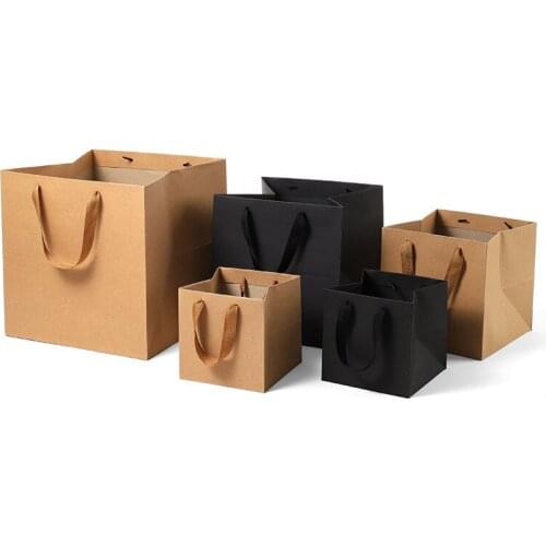 1pcs Multiple Sizes Square Craft Paper Box Bag New Craft Wedding Favor Gift Boxes Home Party Environmental Protection Kraft Bags