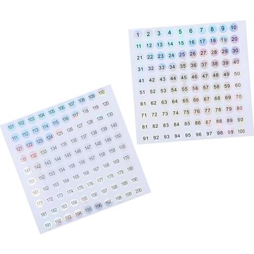 1PC Waterproof Number 1-200 Laser Labels Stickers For DIY Craft Nail Polish Lipstick Color Number Tags Bar Wine Glass Labels