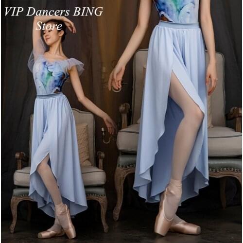 2021 Ballet Skirt For Adult Classical Dancewear Fairy Dancer Outfit Chiffon Long Skirt Designer Clothes Stage Costume JL3085