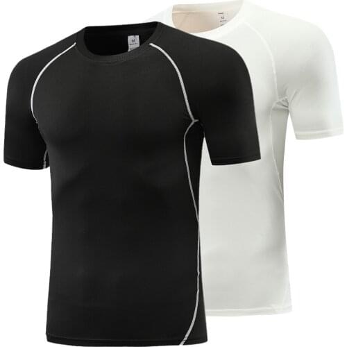 2021 Breathable Running T-Shirt Short Sleeve Compression T-Shirts Men Workout Jogger Sports T Shirt Fitness Gym Exercise Clothes