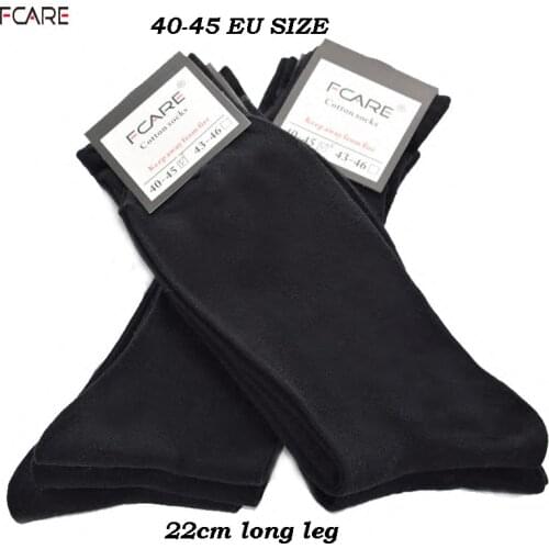 Fcare 8PCS=4pairs 40-45 dress cotton sheer black business cotton long leg socks calcetines sokken calcetines hombre meias
