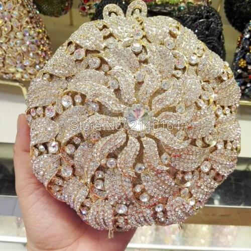 Diamond Women Bag Zipper Small evening Bag Women Vintage Clutch Bag Ladies Purse For Women silver gold bag (88306-B)