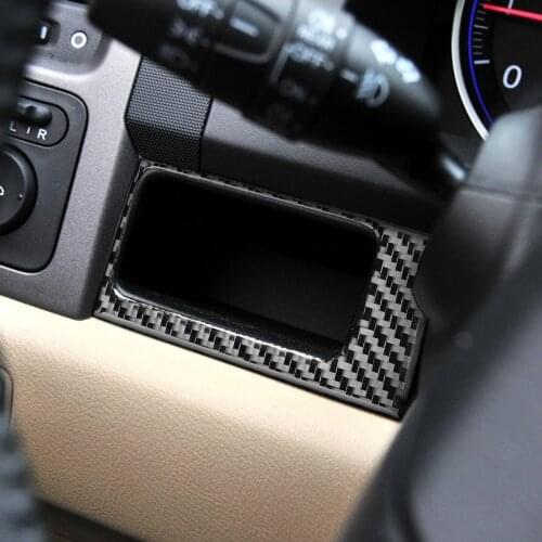 Genuine Carbon Fiber Car Center Card Box Container Frame Cover Trim Sticker For Honda crv 2007-2011