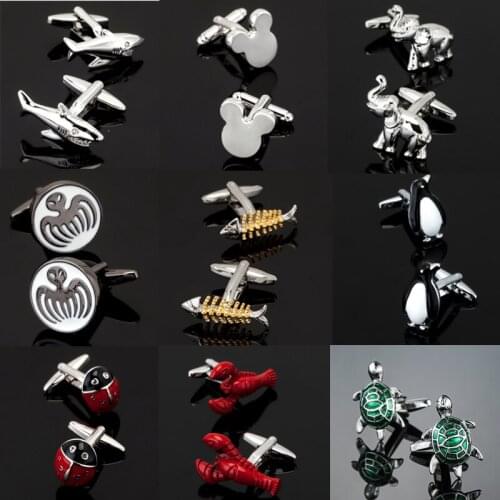Free shipping, 18 new high-end mens shirt Cufflinks Shark / Lobster / Turtle Cufflinks French shirt jewelry Animal Cufflinks