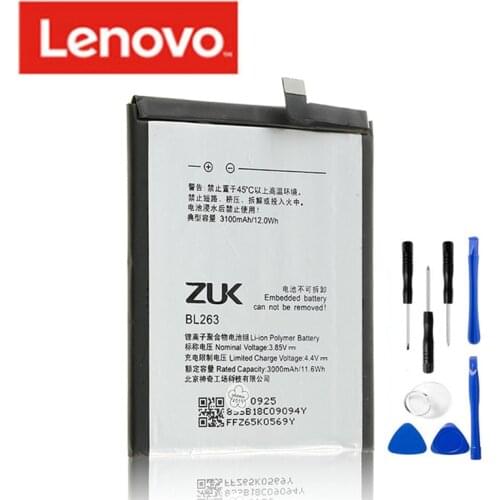 BL263 2020 Original Phone Battery For Lenovo ZUK Z2 PRO Z2pro 100% Real 3100mAh Phone Replacement polymer Batteries Bateria