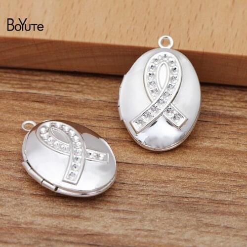 BoYuTe (10 Pieces/Lot) 16*21*6MM Oval Shape Metal Brass Floating Photo Locket Factory Direct Wholesale Pendant Locket