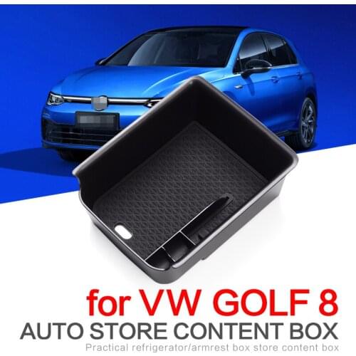 For Volkswagen VW Golf 8 MK8 GTI GTE R 2019 2020 2021 Car Armrest Storage Box Tray Center Console Organizer Holder Accessories