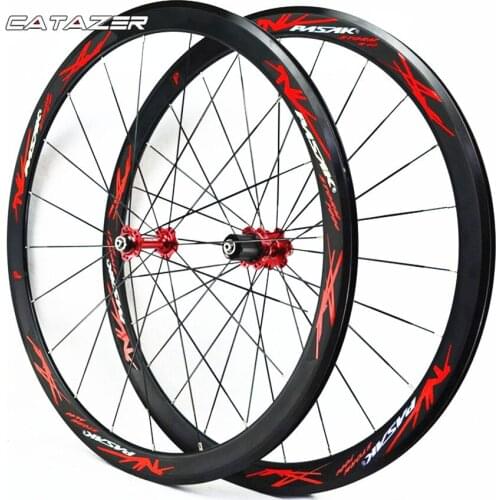 Road Bike 40mm Flat Spokes Strip Ultralight Sealed Bearing 11 Speed C V Brake Wheel Set 700C Wheels Bicycle Wheel