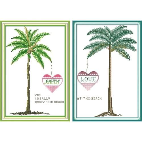 Joy Sunday New Arrival Love Tree DIY Chinese Handmade Needlework DMC 11CT14CT Cross Stitch Sets for Needlework Embroidery Kits