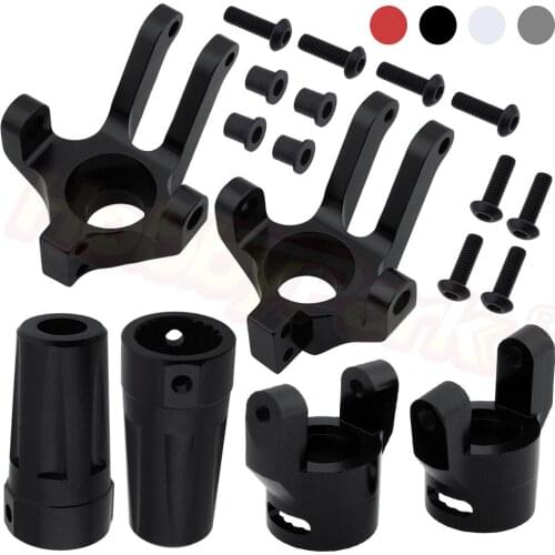 6pcs Aluminum Steering Hub Carrier Knuckle Set AX80061 AX30789 AX30762 For RC AXIAL Wrangler Jeep AX90056 Hop Up Parts