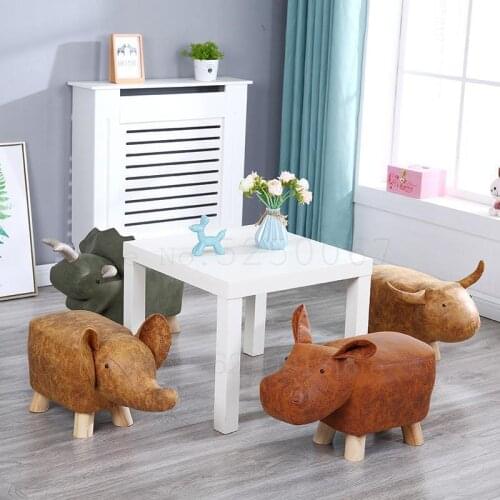 Animal Shoes Changing Stool Solid Wood Suitable For Household Baby Lovely Cartoon Sofa Chair Creative Elephant Children Small