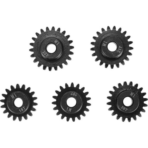 HOT SALE M1 5mm 18T 19T 20T 21T 22T Shaft Steel Pinion Motor Gear Combot Set for 1/8 Off-road Buggy Truck RC Car Brushed Brush