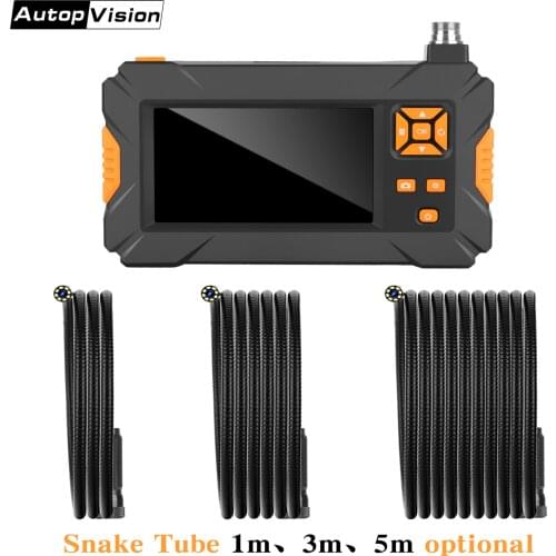 Mini Camera Industrial Endoscope HD 1080P Borescope 4.3" Inspection Snake Camera 8mm Lens Endoscope 1m 5m Hard Cable Endoscopy