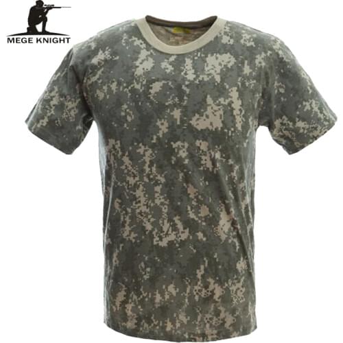 MEGE Military Camouflage Breathable Combat T-Shirt, Men Summer Cotton T-shirt, Army Camo Camp Tees