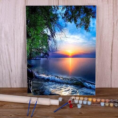 Nature Paint By Numbers Kit Acrylic Paints 50*70 Paiting By Numbers Decorative Paintings For Adults Art