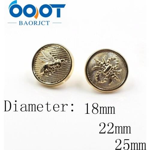 183213,12pcs 18mm 22mm 25mm Metal Blazer Button Set-insect pattern-For Blazer,Suits,Sport Coat,Uniform,Jacket (Gold) DIY Sewing