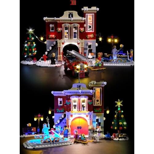Led Light For 10263 Creator Winter Village Fire Station 36014 Building Blocks Toys Gifts Only Light Battery Box