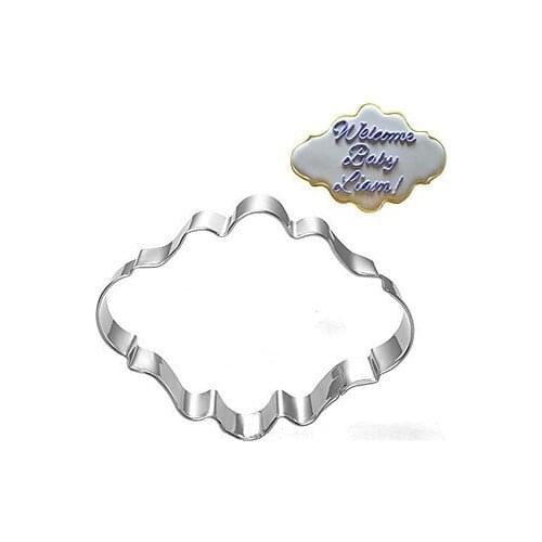 Stainless Steel Blessing Wedding Plaque Frame Fondant Cookie Cutter Biscuit Sugarcraft Kitchen Mould Baking Pastry Tool